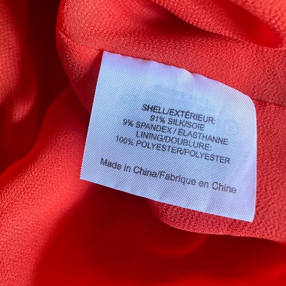 Tory Burch Orange and white boho silk shift dress with long sleeves. Size 8. - Picture 4 of 8